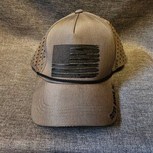 Men's Free Style Green Outer Banks, NC American Flag Snapback Hat